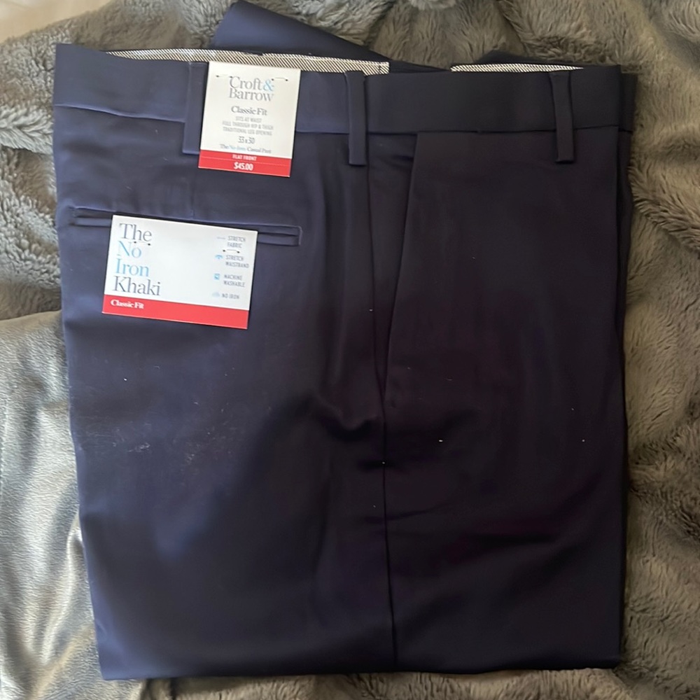 Croft & Barrow Classic Fit 33x30 No Iron Casual Pant